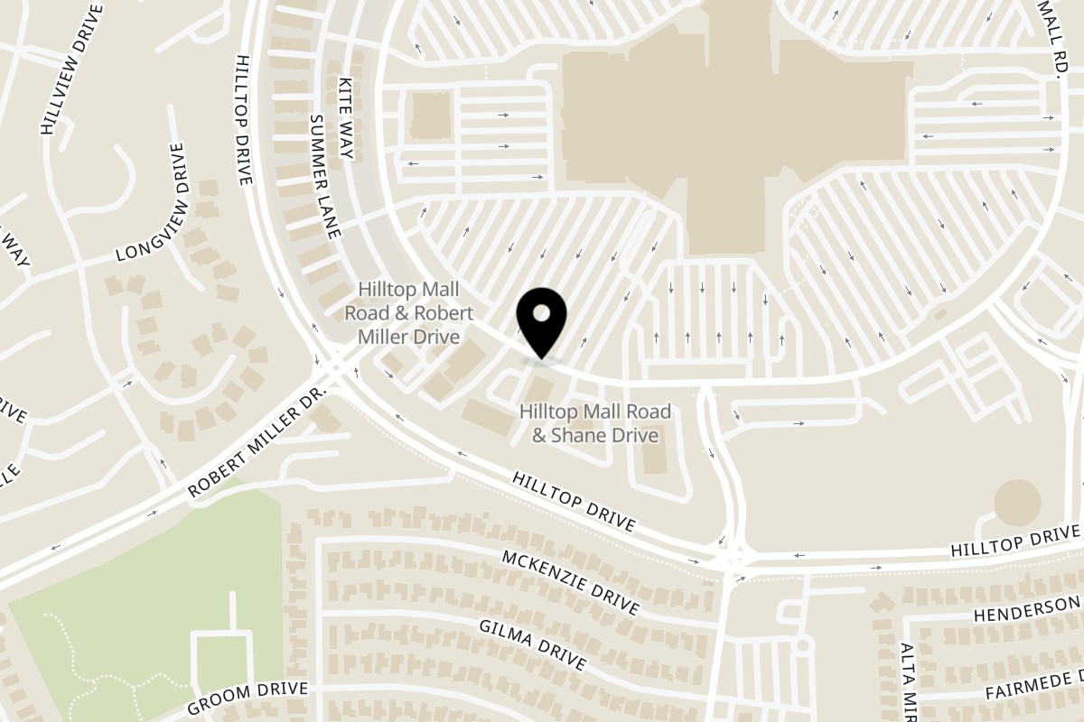Map showing the location of Balompie Sports Bar & Grill richmond on 2940 Hilltop Mall Rd in Richmond